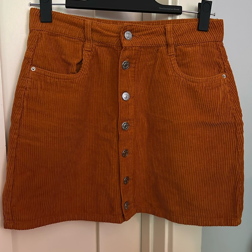 Zara Orange Denim Mini Skirt